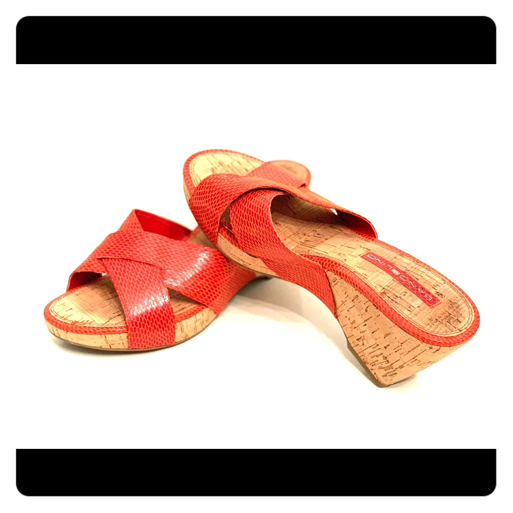 Bandolino Orange Cork Wedge